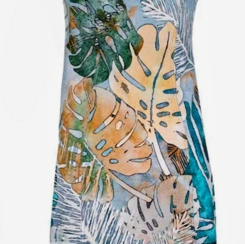 Simply Art Dolcezza Tropical Blue. Soft Demin Abstract Art Dress - Picture 7 of 8